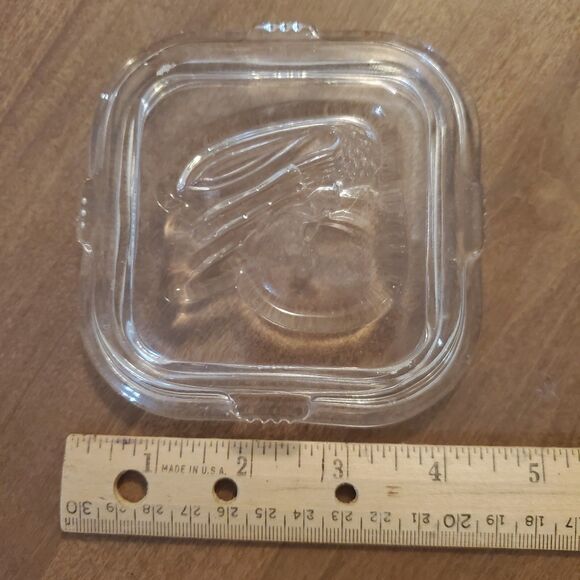 Federal Glass Vegetable Square Ribbed Refrigerator Clear Dish Lid ONLY - Picture 4 of 6